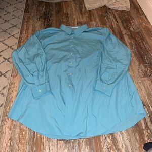 Men’s Van Heusen Turquoise Long Sleeve Collared Button Down Shirt